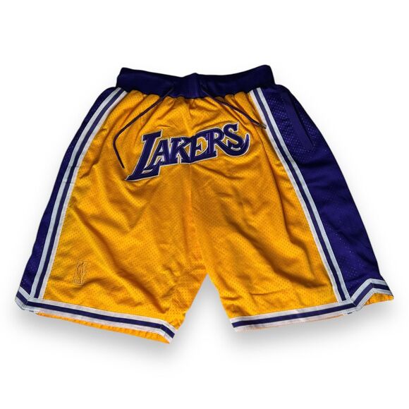 Los Angeles Lakers Just Don 1996-97 Throwback Basketball Shorts Men’s Size XL - Picture 1 of 8